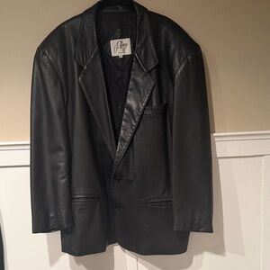 Remy Leather Black Blazer